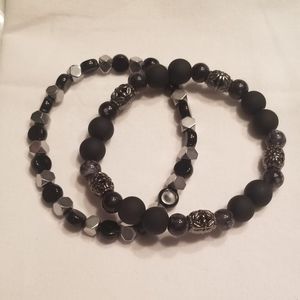 🎉🎉HP!!♠️ Men's black stretch bracelet set